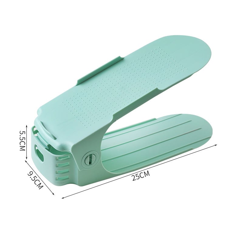 Double Layer Shoe Rack Organizer – Space-Saving, Anti-Slip, Adjustable | Fits All Shoe Types (Green/Blue/Pink)